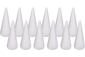 rockible Cônes en Mousse pour l'artisanat, 12 pièces, cônes en polystyrène, Gnomes Faits à la Main, Projet d'arbre de noël pour Vacances, célébration, 15 cm