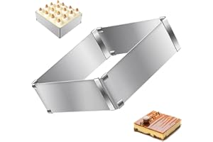 ANYUANKW Cadre Pâtisserie,Moule à Gâteau Rectangulaire en Acier Inoxydable,Réglable Moule Gateau Carré pour Gâteau Mousse Tiramisu Dessert