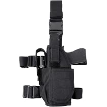 Fondina Da Gamba Tattica Drop-leg Per Pistola - Con Porta Caricatore - Nera - Misura Unica