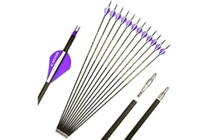 ACCMOS Adult Hunting Arrows ID 6.2mm Spine 300 350 400 500 600 700 800 Archery Arrow for Bow and Arrow Shooting 12 Pcs