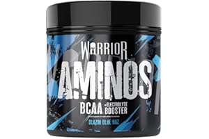 Warrior Aminos + Electrolyte Powder 360g - Amino Acid (BCAA) Hydration Formula for Performance & Recovery - Supplement for Intra or Post Workout - 30 Servings (Blazin Blue Raz)