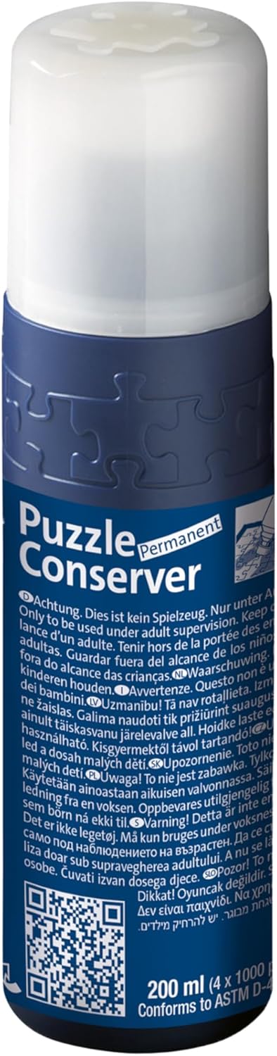 Ravensburger - Accessoire pour puzzles enfants et adultes - Colle à puzzle liquide avec applicateur - Colle transparente prête à l'emploi - 200ml - pour coller jusqu'à 4 puzzles de 1000 pièces - 17954
