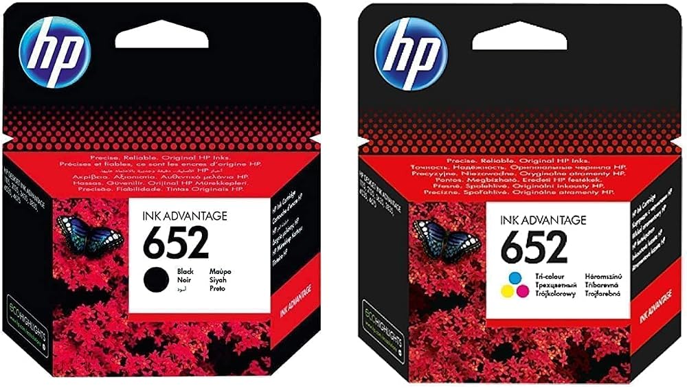 HP F6V25AE + F6V24AE 652 Siyah + Renkli Kartuş Seti