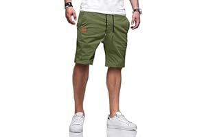 TARAINYA Pantaloncini Uomo Cotone Estivi Casual con Tasche Leggero Coulisse Regular Fit
