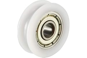 sourcing map 4 Pcs 1.5mm de profondeur Métal Roue de roulement à billes de poulie guidage de rainure en V 4x18x6mm