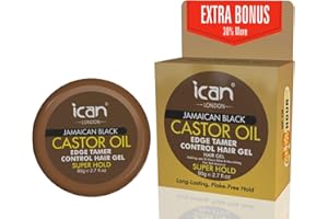 ican London Jamaican Black Castor Oil Edge Control Hair Gel Super Hold 80g