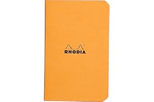 RHODIA 119158C - Orange Piqué Notebook - 7.5 x 12 cm - Small Squares - 48 pages - White Clairefontaine Paper 80 g/m - Soft, resistant and waterproof coated card cover - Classic