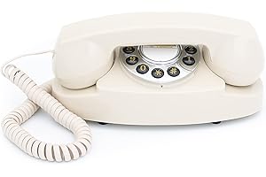 GPO Audrey Telefono Fisso Tradizionale a Quadrante Anni ‘60, Telefono Analogico con Piedini in Gomma, Toni di composizione, Interruttore per Suoneria, per Casa e Hotel,Avorio