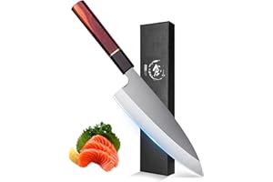 Golden Bird Deba bocho Cuchillo Deba de 7 pulgadas Cuchillo para deshuesar Cuchillo de cocina japonés forjado a mano profesional Cuchillo de un solo bisel para filetear pescado con mango octogonal