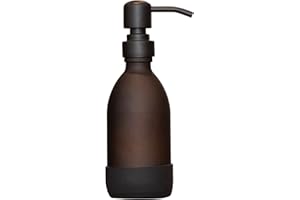 ORDINARY BETTER Amber Glass Black Hand Soap Dispenser 500ml and 250ml Options - Matte Glass & Non-Slip Base - Great Kitchen or Bathroom Soap, Conditioner or Shampoo Dispenser (Black, 250ml)