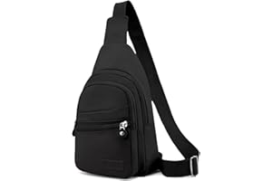 Aucuu Bolsa de Pecho, Bolso Bandolera para Hombre y Mujer, Ligero Crossbody Sling Bag, Impermeable Crossbody Mochila, con Conector para Auriculares, para Correr, Senderismo, Ciclismo, Viajes