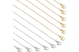 NBEADS 20 Brins 45 cm Chaîne en Acier Inoxydable, 2 couleurs en Vrac Collier Chaîne Fabrication de Bijoux Chaîne Câble Chaîne Colliers Ensemble pour la Fabrication de Collier de Perles