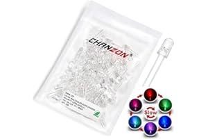 Chanzon 100 pezzi 5mm RGB Multicolore Lampeggiante lento (cambio colore multiplo) Dinamica LED Diodi luci (lampeggianti rotondi DC) Illuminazione brillante Lampadine Lampade Componenti elettronici