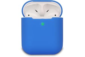 KOKOKA Case Cover Compatible with AirPods 2, Silicone Shockproof Case Cover for Airpods 2 [Front LED Visible][Support Wireless Charging] Blue