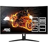 AOC CQ32G1 Monitor Gaming Curvo da 31.5", QHD 2560 x 1440 a 144 Hz, 2 HDMI, 1 DP, Nero