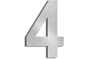 nanlyiau Número de casa moderna-15.3Centímetros/6 pulgadas-Acero inoxidable, Apariencia flotante, Fácil de instalar y hecho de acero inoxidable sólido 304（6in 4）