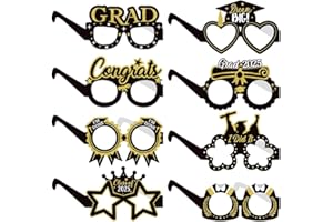Pejlnd Graduation Decorations 2025 Party Glasses for Kids Adult, 8Pcs 2025 Graduation Eyeglasses Class of 2025 Novelty Glasses Photo Booth Props Party Favor for Graduation Prom Party Supplies