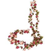 PacuM 3 Pieces 2.45M Garland Flowers Simulation Garlands | Artificial Flowers Flexible Artificial Vines Decorative Wedding De