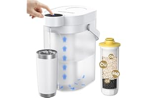 Waterdrop WD-ED11W elektryczny dzbanek filtrujący do wody, 3,5 l, zmiękczacz wody, filtr wapienny, 3 miesiące, trwały, natychmiastowy dozownik filtra wody, redukuje wapń, magnez + 70 substancji