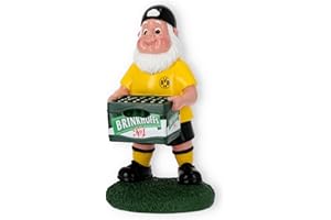 Borussia Dortmund Uniseks – dla dorosłych BVB kuferek na piwo w kształcie krasnala ogrodowego, czarna, z neonowo-żółtym, 33,0 x 18,0 x 12,0 cm