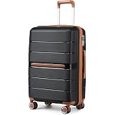 British Traveller Large Suitcase 76cm PP Lightweight TSA 4 Wheels Black | Perfect For Vacation And Work Trips, Organized Spac