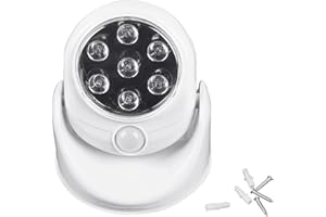 Kisbeibi 7LED Security PIR Automatic Night Light 360° Motion Sensor Spotlight, Battery Operated Outdoor Lights for Garage, Yard, Porch, Patio