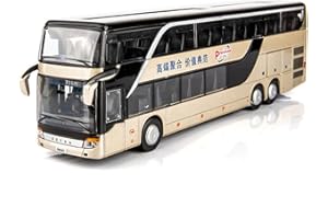 GENERIC Realistic White Alloy Pull-Back Bus Toy with Dual Flashing Lights for Kids & Collectors