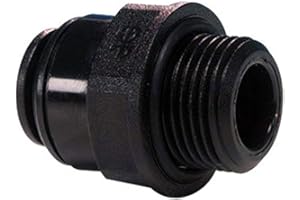 JOHN GUEST STRAIGHT ADAPTOR. BSP Thread 3/4" to 15mm Push-fit Tube O.D. Speedfit Part No PM011516E. Imperial to Metric Threaded Acetal Fittings for Drinks Dispensers and Pure Water.
