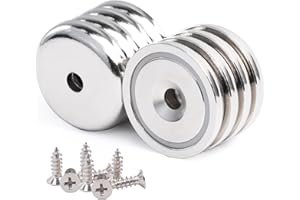 OCEUMAOA Neodymium Magnets Strong Magnet 100lb+ Pulling Force 36mm with Countersunk Hole and Screws Extra Strong Magnets Silver 8Pack