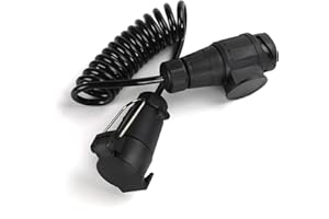 Qiping Rallonge Remorque 13 Broches vers 7 Broches, 1,2m-Faisceau Câble Extension Spirale 13 vers 7 pol pour Caravane Camion RV Tracteur Voiture Porte-Vélos