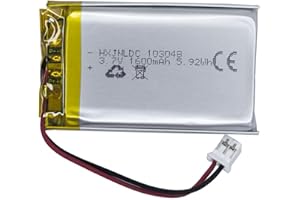 HXJNLDC DC 3,7v 1600mah 103048 Batterie au Lithium polymère Rechargeable pour DIY 3.7-5v Produits électroniques avec 2 Fils intégrés de Remplacement de la Batterie et de la lumière LED