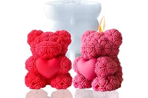 JDH SILICONE Moule Silicone Bougie,Moules en silicone pour ours Moule Bougie Ourson,pour la Bougies parfumées,cadeaux de Noël,cadeaux de Saint-Valentin,Artisanat en Résine moules à savon,cadeaux d'anniversaire(XL)