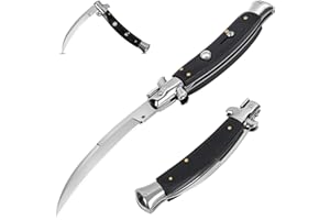 YiMai Navaja Plegable, Cuchillo Supervivencia con Mango de Madera, Navaja de Bolsillo para Hombres de Acero 7cr17, Navaja Caza para Acampar, Picnic, Caza