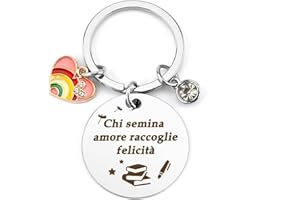 COOPYIN Regalo Maestra Natale, Regalo Maestre Natale, Regalo Maestra, Regalo Maestra Fine Anno, Regalo per Insegnante, Regalo Maestre, Portachiavi Maestra, Idee Regalo per Maestra, Grazie Maestra Regali