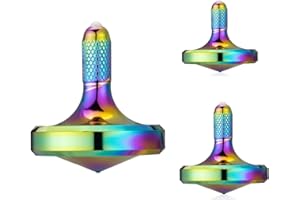 LOQATIDIS Metall Edelstahl Kreisel, 3PCS gut gestaltetes EDC Dekompressions Spielzeug, perfekt ausbalanciert und sanftes Rollen, hilft, Stress und Angst abzubauen