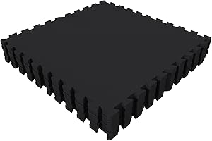 GORILLA SPORTS® Tapis de Protection Fitness Puzzle - 8 ou 16 Dalles, 60x60cm, Épais 12mm, Antidérapant, Mousse EVA, Couleurs - Tapis de Sol, Matelas pour Salle de Sport, Exercice, Garage, Gym, Piscine