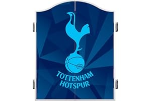 DARTS CORNER Officially Licensed Tottenham Hotspur Dart Board | Tottenham FC Spurs | Darts and Dart Board Cabinet. Multiple Designs Available. (Navy Shard - Sky Blue Crest)