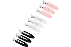 BUTBU 9 stycken sömlösa hårklämmor, hårstift curl clips, hårklämmor frisörmetall, frisörtillbehör, hårklämmor för styling och