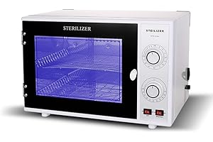 ELE ELEOPTION UV Sterilisator 25L Handtuchwärmer,Ozon Sterilisator Desinfektionsschrank, Sterilisatorausrüstung für Nagelwerkzeuge Schere, Tätowierungswerkzeuge und Handtuch, Salon Hotel Spa Verwendung
