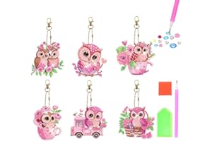 Starnearby DIY Diamond Painting Schlüsselanhänger Doppelseitig Diamant Malerei Schlüsselbund Anhänger Geschenke für Frauen Familie Festliche