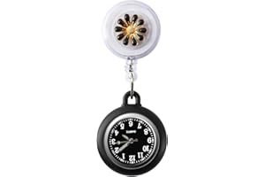 SibyTech Nurse Fob Watch, Clip-on Hanging & Retractable Medical Pocket Watch for Men Women,Pointer Glow in Dark, Infection Control Design,Health Care Nurse Doctor Brooch Fob Watch,Gift Item