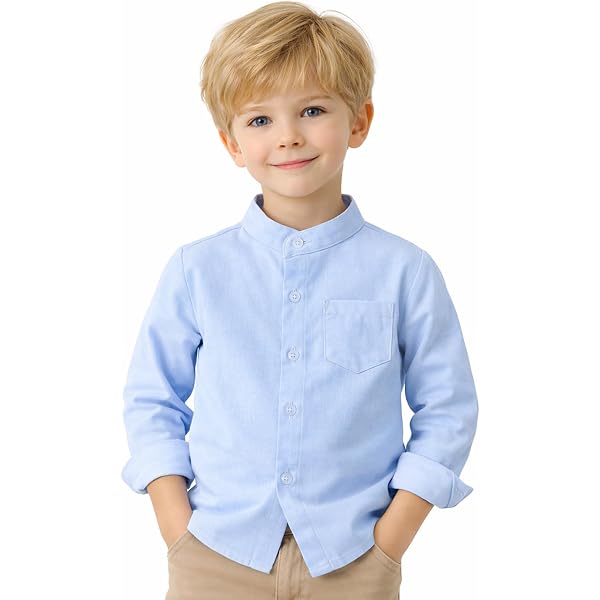 Camisa de linho às riscas gola mao para menino | Camisas para menino | SPF