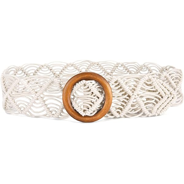 Ceinture Bohème à Pompons BEAMARKER Pour Femme – Corde En Coton Ciré Avec Perles En Bois