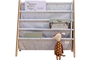 3 Sprouts - Estantería Infantil - Librería Montessori para Niños, Organizador de Libros y Juguetes - Terrazo Gris Claro