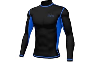 FDX Men’s Thermal Compression Base Layer Top, Breathable, Lightweight, Winter Long Sleeve Shirt, Quick Dry, Warm, Body Fit, Underwear Mock Neck for Running, Gym, Workout, Fitness, Training, Exercise