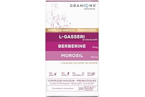 EAFIT GRANIONS Probiotique Complexe Minceur - Morosil, Probiotique flore intestinale, Berberine, Vinaigre de cidre, Chrome, Lactobacillus Gasseri, Morosil Perte de Poids, Brule graisse, Ventre Plat 20 Jours
