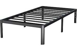 Lutown-Teen 3ft Single Bed Frames with Rounded Corner Legs, Heavy Duty Metal Bed Frame Single with Steel Slats Support, Single Bed 36 cm High, Noise Free, Easy Assembly