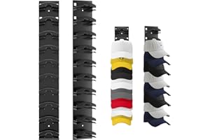 QGGTQG 2 Stück Selbstklebende Cap Halter, Huthalter mit Starkem Klebstoff, Kappenhalter Ohne Bohren, Basecap Halterung, Baseball Cap Aufbewahrung, für Bis zu 20 Hüte, für Kleiderschrank/Tür/Wand