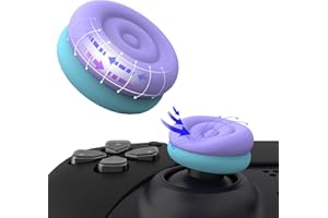 PlayVital Thumbs Cushion Caps Nakładki na Kciuki do ps5, dla ps4, Nakładkami Joysticka do Xbox Series X/S, do Xbox One, Elite Series 2, do Switch Pro Kontroler - Jasny Fiolet & Błękit Wodny