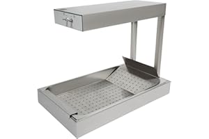 Donened - Riscaldatore per patatina fritte, 750 W, ponte termico, dispositivo professionale con illuminazione, 33 x 56 x 46,5 cm